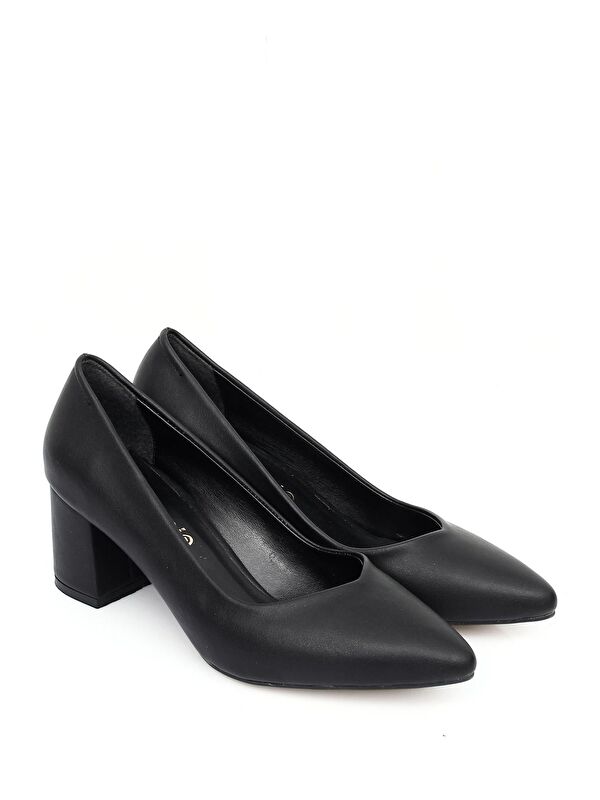 Sivri Burun Orta Kalın Topuklu Kadın Ayakkabı 38918 - Görsel 3