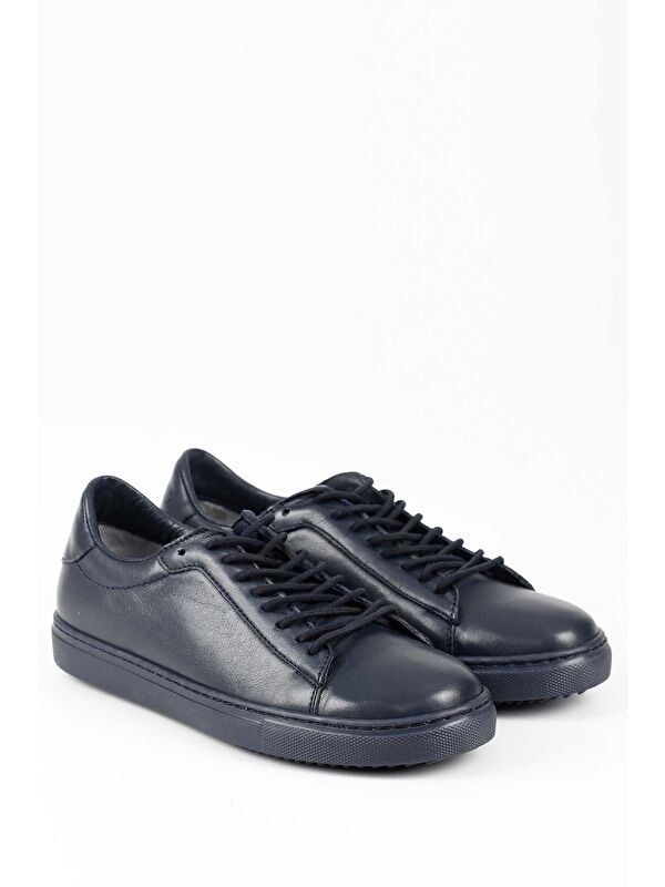 Hakiki Deri Yuvarlak Burun Bağcıklı Kadın Sneaker 24237 - Görsel 5