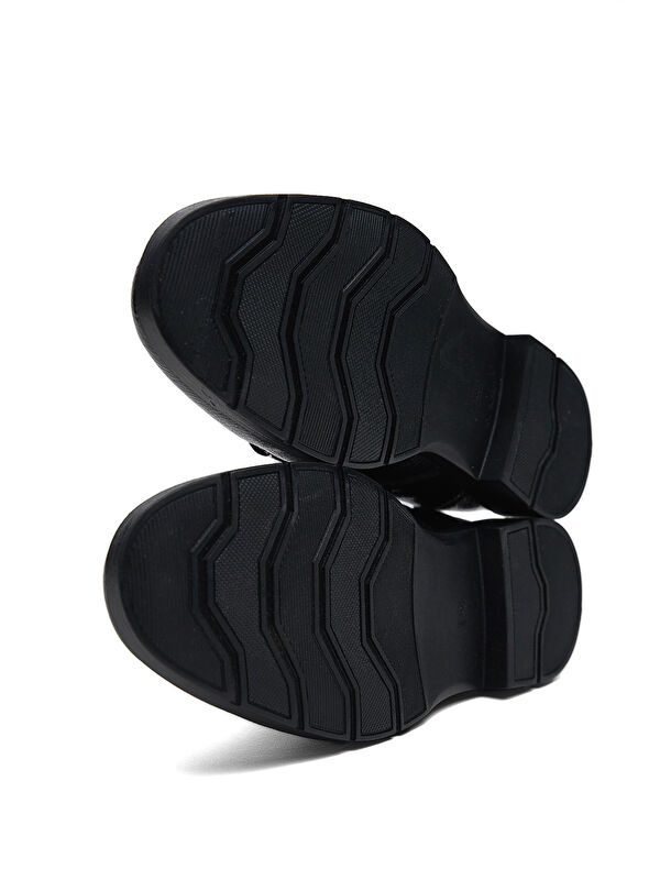 Erkek Siyah Rahat Kalıp Hakiki Deri Bağcıklı ve Fermuarlı Bot - Görsel 5