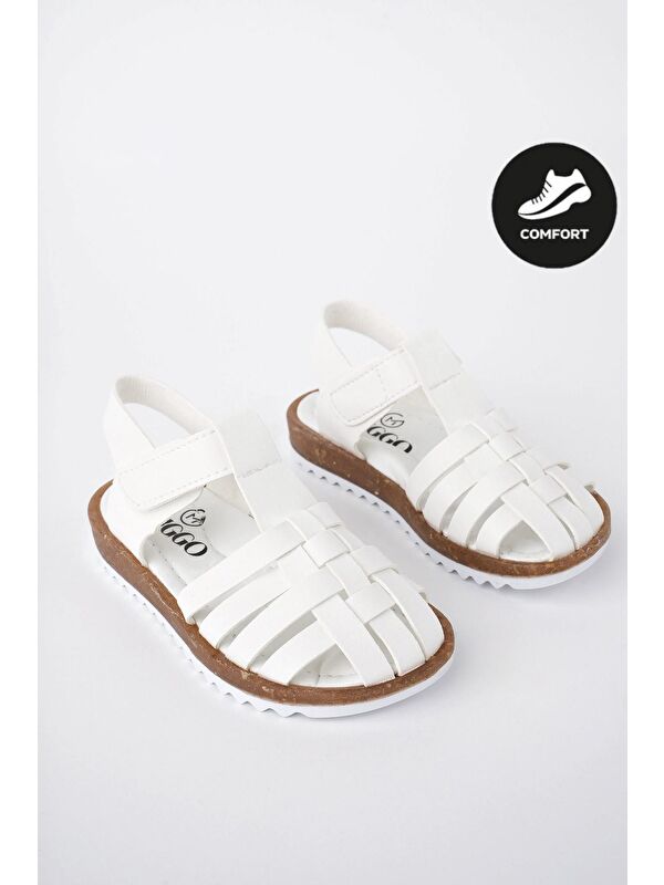 Rapun Günlük Ortopedik Hafif Taban Cırtlı Kız Çocuk Sandalet - Görsel 2