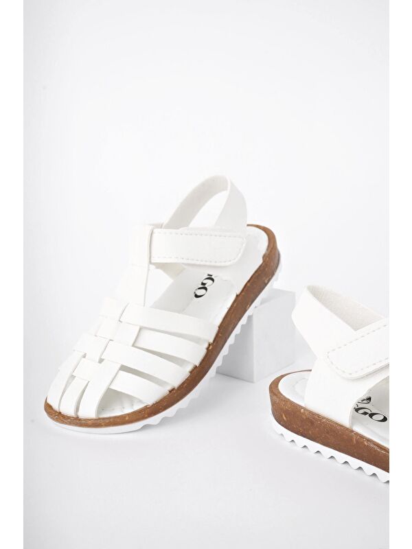 Rapun Günlük Ortopedik Hafif Taban Cırtlı Kız Çocuk Sandalet - Görsel 3