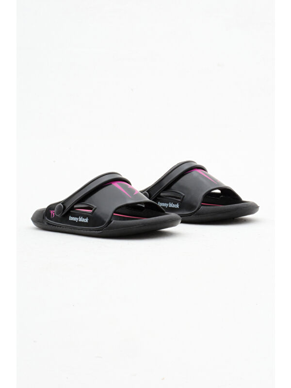 Çocuk Unisex Siyah Poli Taban Logolu Terlik - Görsel 3