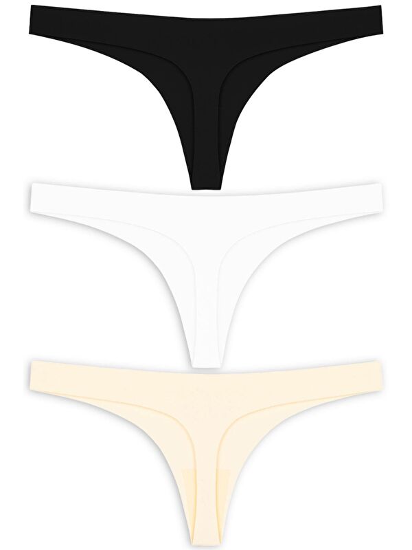 Cottonhill Basic Lazer Kesim Tanga Külot 3'Lü Paket - 1