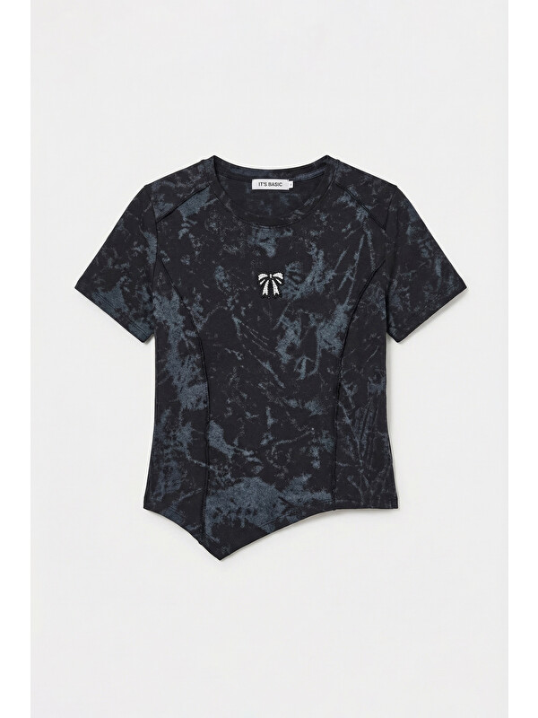 It's Basic Kadın Siyah w5 Özel Kumaş Elastan Crop Top