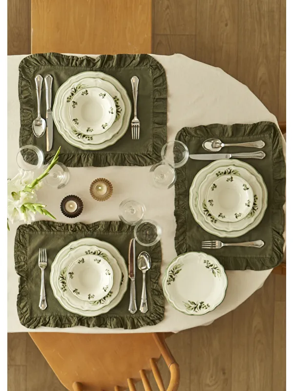 Bella Maison Julia Stoneware 24 Parça 6 Kişilik Yemek Takımı Yeşil