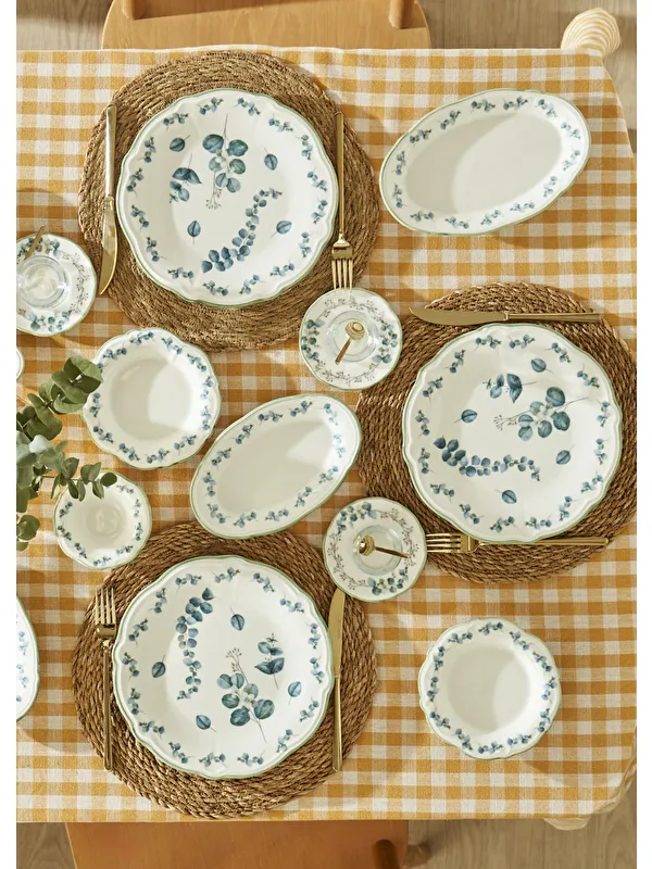 Bella Maison Ocaliptus Stoneware 26 Parça 6 Kişilik Kahvaltı Takımı Yeşil