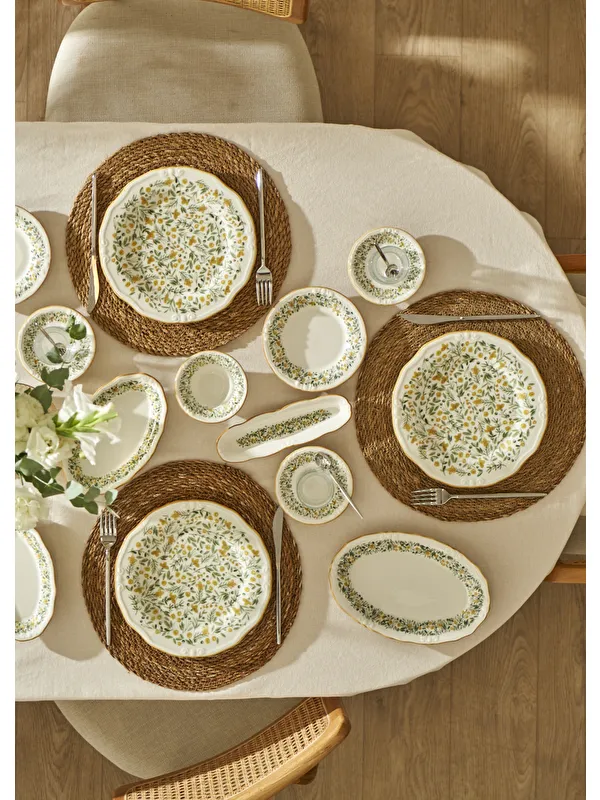 Bella Maison Loren Stoneware 26 Parça 6 Kişilik Kahvaltı Takımı Sarı