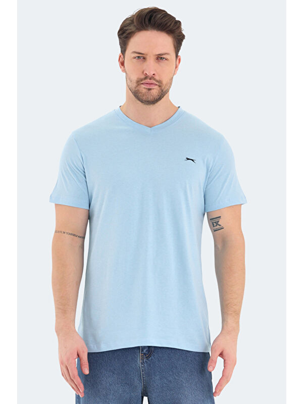 SLAZENGER RIVALDO Erkek %100 Pamuk Tişört Mavi