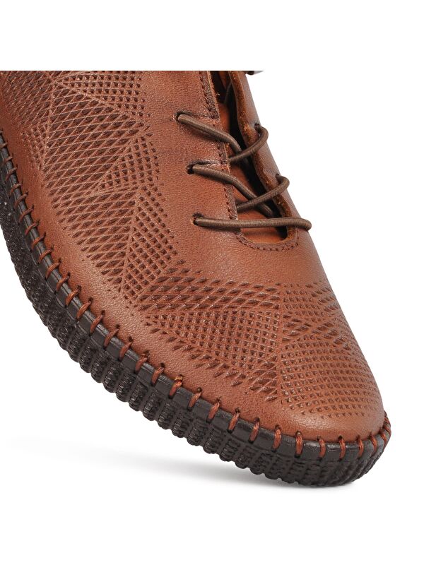 7892 Taba Kadın Hakiki Deri Babet Ayakkabı - Görsel 3