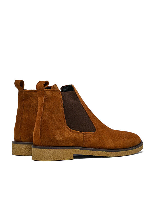 Erkek Taba Süet Rahat Kalıp Hakiki Süet Lastikli Bot - Görsel 6