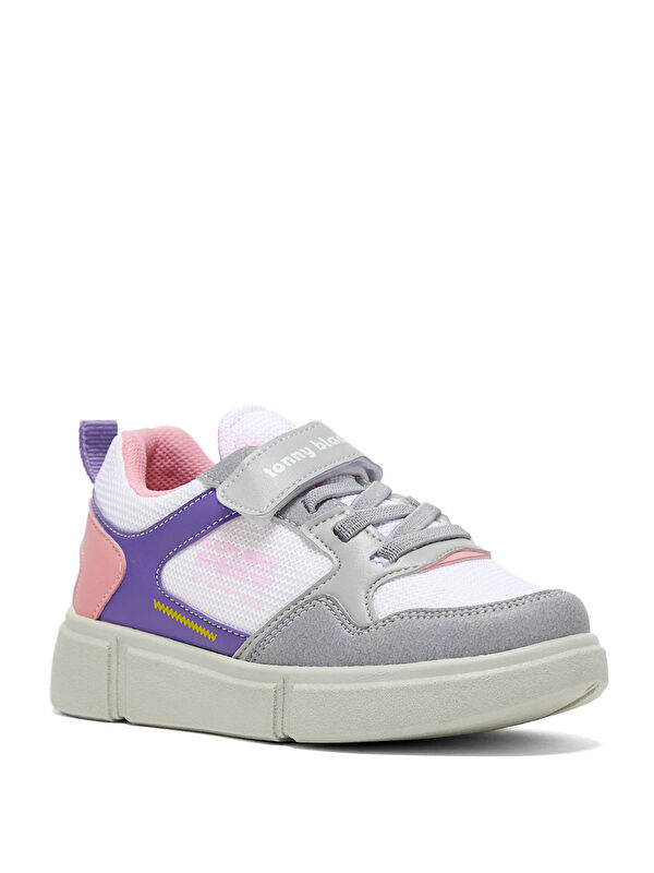 Çocuk Unisex Buz Lila Rahat Kalıp Cırtlı Ayakkabı - Görsel 4