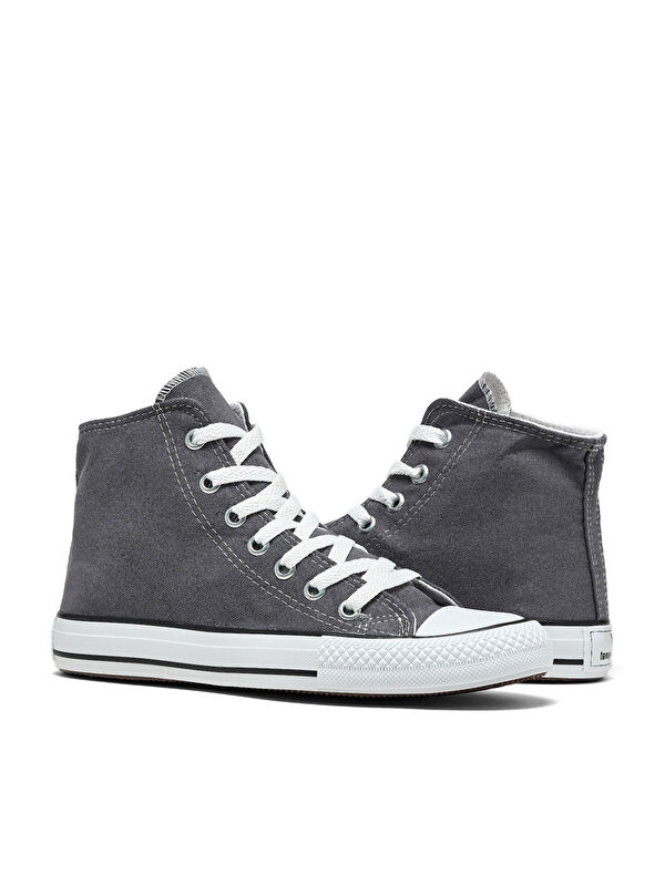 Unisex Füme Rahat Kalıp Bağcıklı Uzun Spor Ayakkabı - Görsel 6