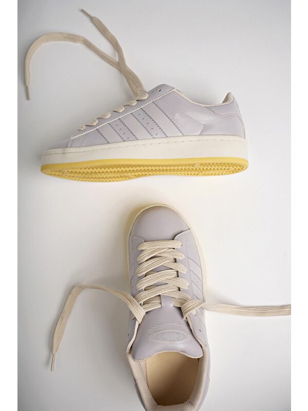 Kadın Ortopedik Günlük Bağcıklı Yürüyüş Koşu Sneaker Spor Ayakkabı - Görsel 3