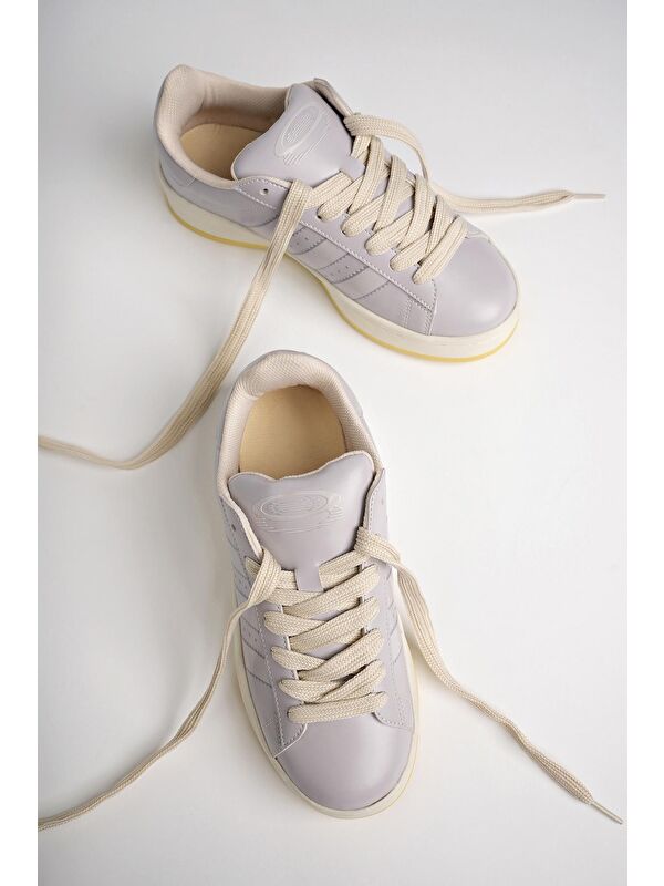 Kadın Ortopedik Günlük Bağcıklı Yürüyüş Koşu Sneaker Spor Ayakkabı - Görsel 4