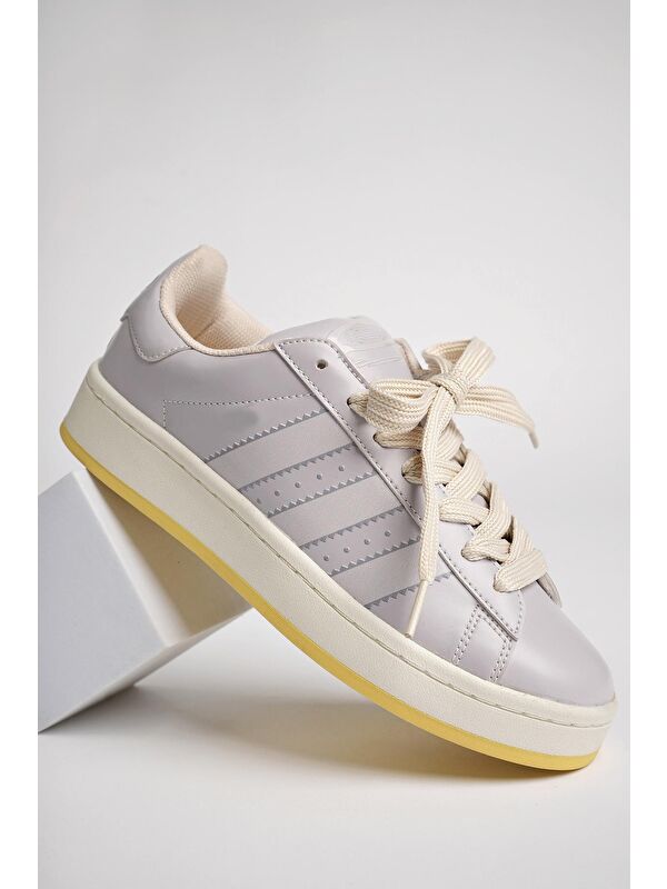 Kadın Ortopedik Günlük Bağcıklı Yürüyüş Koşu Sneaker Spor Ayakkabı - Görsel 6