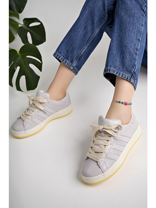 Kadın Ortopedik Günlük Bağcıklı Yürüyüş Koşu Sneaker Spor Ayakkabı - Görsel 7