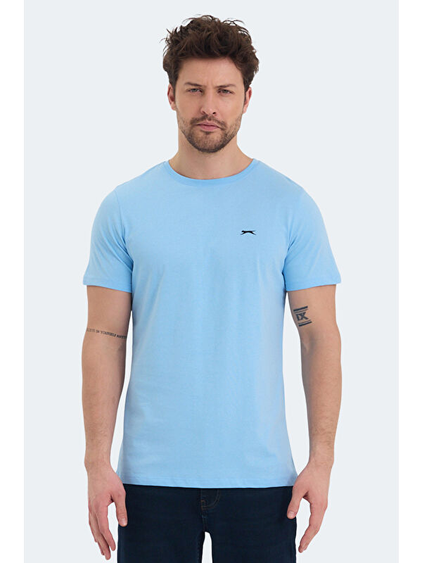 SLAZENGER ROSALVA Erkek %100 Pamuk Tişört Mavi
