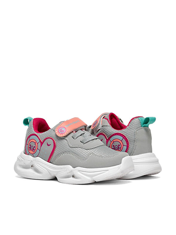 Çocuk Unisex Buz Fuşya Işıklı Cırtlı Ayakkabı - Görsel 4