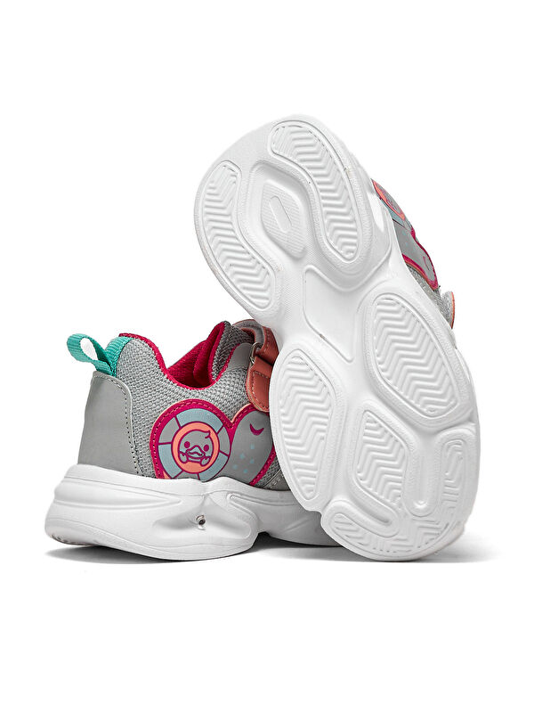 Çocuk Unisex Buz Fuşya Işıklı Cırtlı Ayakkabı - Görsel 6