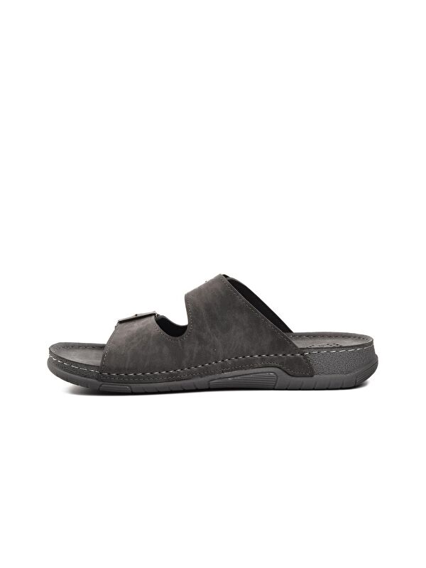 64.002 Gri Çift Bantlı Erkek Terlik - Görsel 3