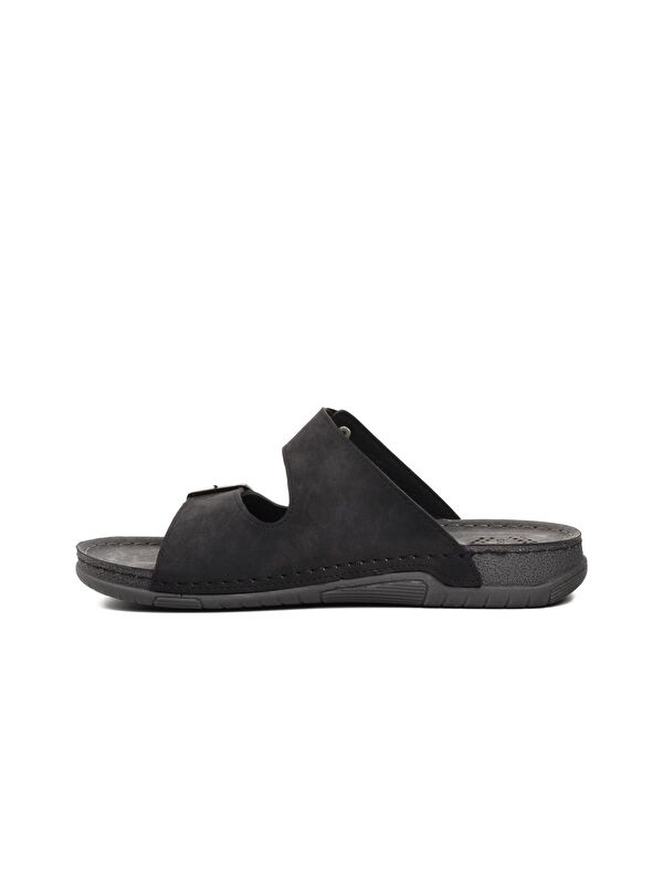 64.002 Siyah Çift Bantlı Erkek Terlik - Görsel 3