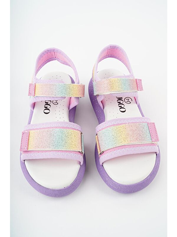 CRUZ Günlük Ortopedik Hafif Taban Simli ve Cırtlı Kız Çocuk Sandalet - Görsel 4