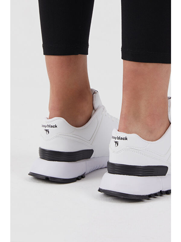 Unisex Beyaz Kaymaz Eva Taban Bağcıklı Spor Ayakkabı - Görsel 7