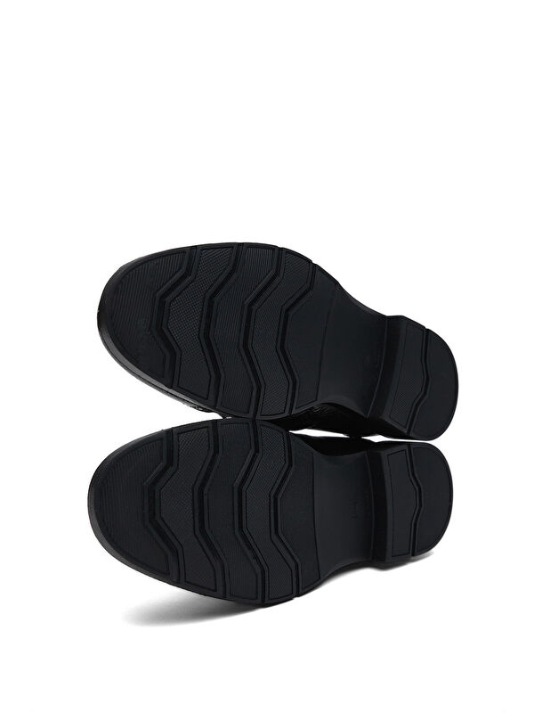 Erkek Kahve Rahat Kalıp Desenli Hakiki Deri Lastikli ve Fermuarlı Bot - Görsel 4