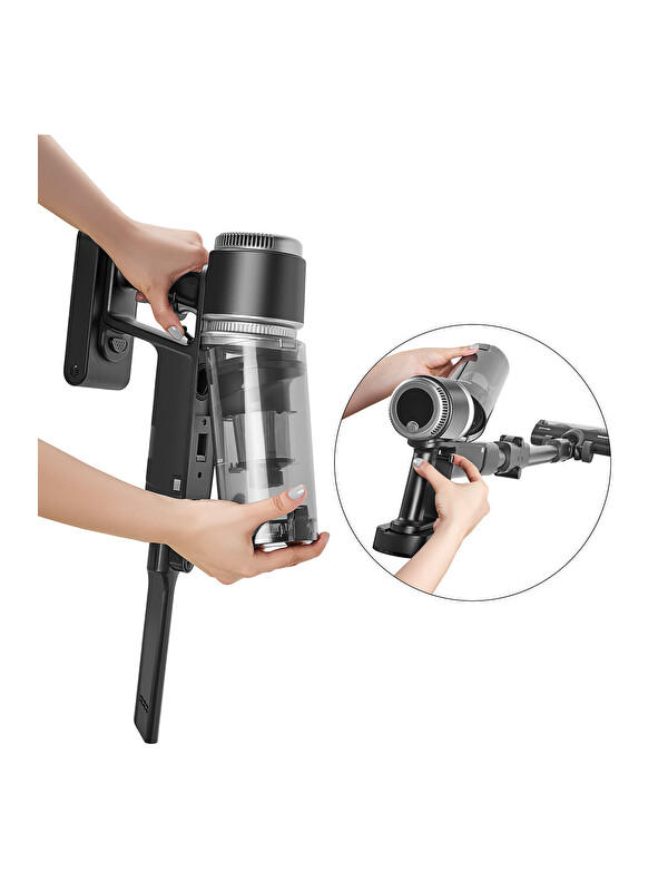Homend Dustrider Pro 1270H Toz İstasyonlu Ergonomik Dikey Süpürge Siyah