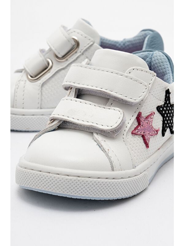 Kız Çocuk Beyaz Hakiki Deri Anatomik Günlük Ayakkabı - Görsel 3