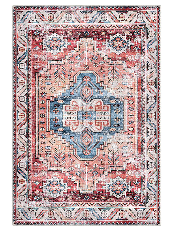 Homefesto Dekoratif Özel Tasarım Yıkanabilir İnce Kaymaz Tabanlı Modern Halı KECE FR40