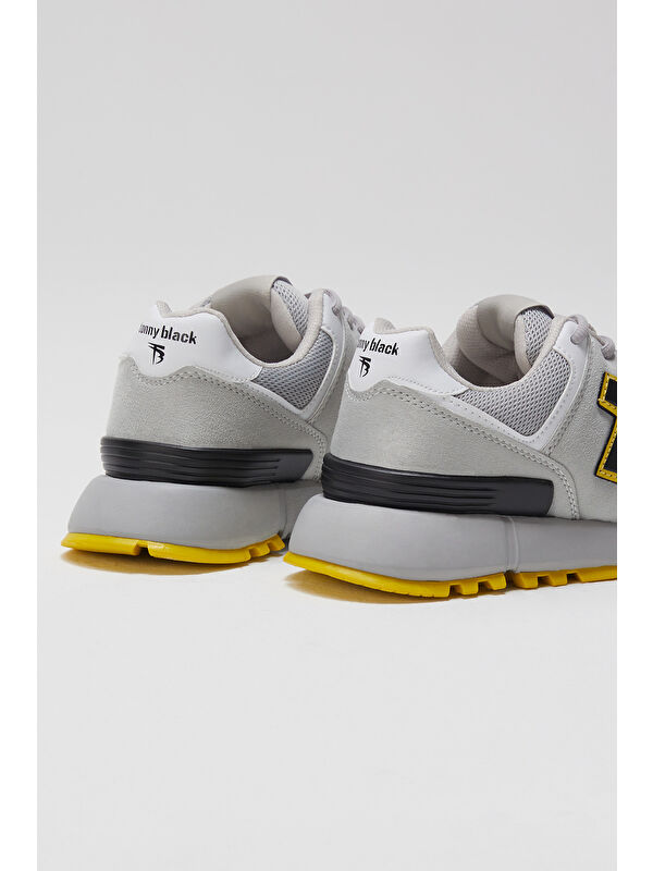 Unisex Gri Kaymaz Eva Taban Bağcıklı Spor Ayakkabı - Görsel 7