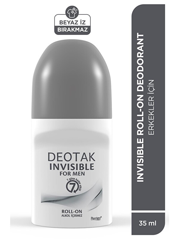 Deotak Invisible Erkek7 Güne Kadar Etkili Roll-On Deodorant 35 ml