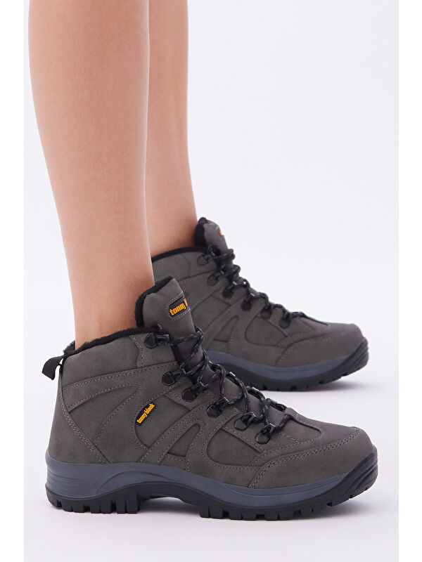 Unisex Füme Rahat Kalıp Bağcıklı Trekking Bot - Görsel 3