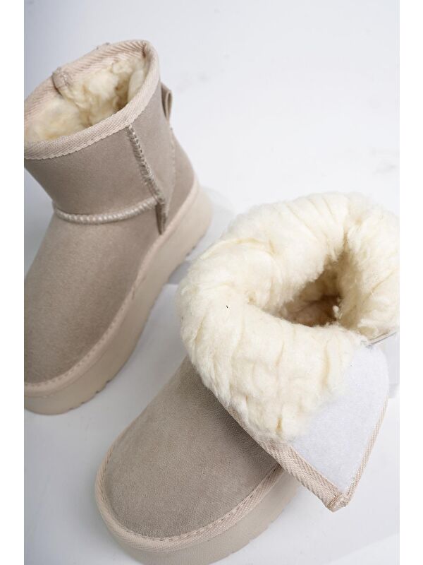 MİXS Kalın Taban İçi Tüylü Cırtlı Günlük Mini Çocuk Bot - Görsel 4