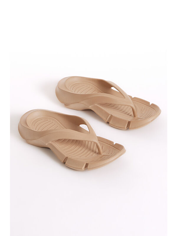 Kadın Vizon Kalın Tabanlı Parmak Arası Eva Terlik - Görsel 4