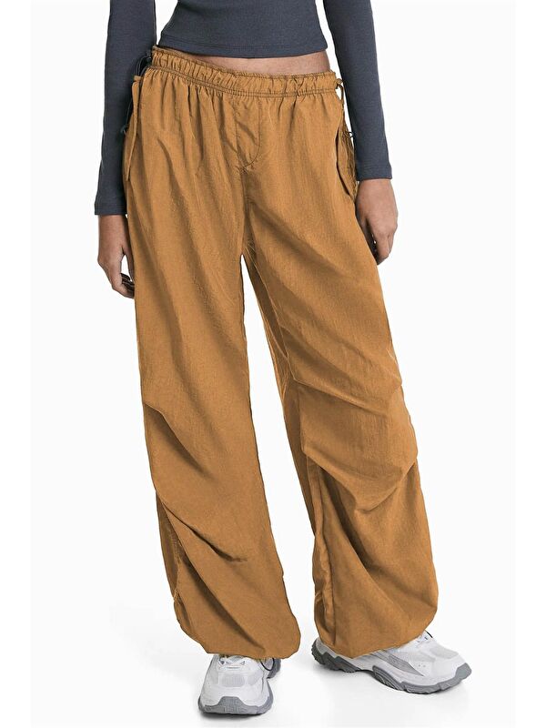 Madmext Camel Paraşüt Jogger Kadın Pantolon Mg1726