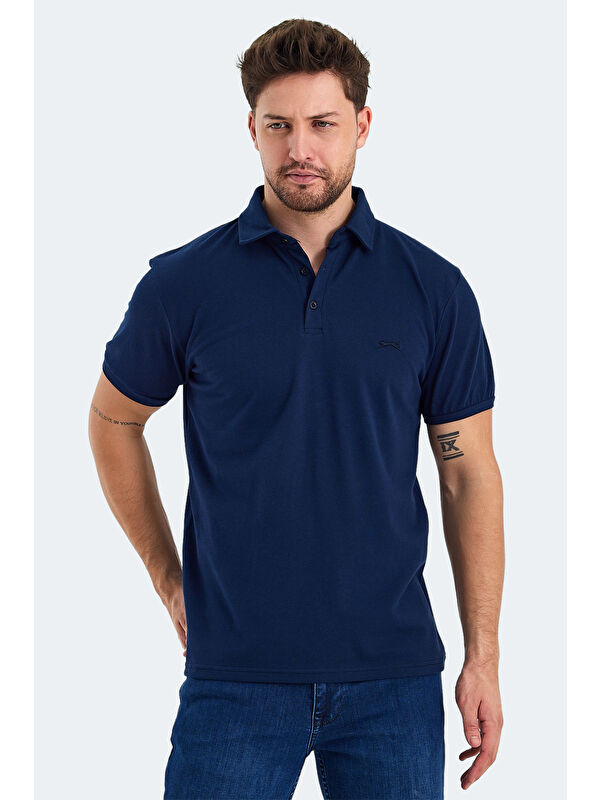 SLAZENGER KLASSE Erkek %100 Pamuk Tişört Lacivert