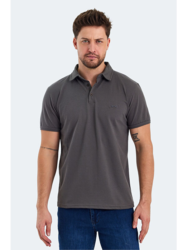 SLAZENGER KLASSE Erkek %100 Pamuk Tişört Antrasit
