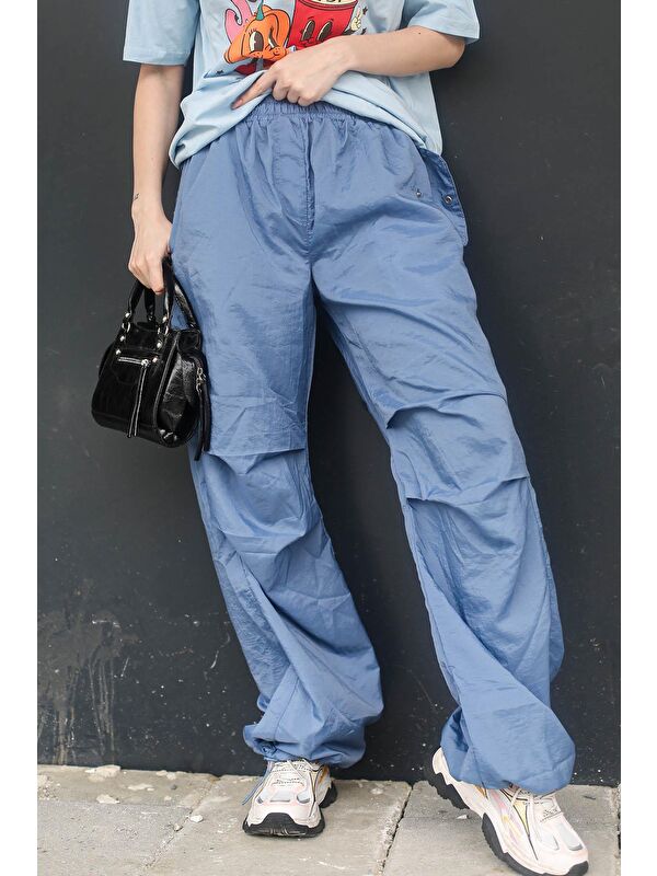Madmext Mavi Paraşüt Jogger Kadın Pantolon Mg1726