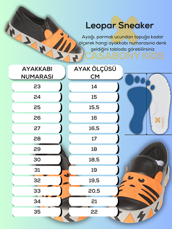 Leopar Erkek Çocuk Ortopedik Sneakers - Görsel 7