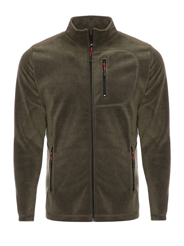 Genius Store Polar Tam  3 Cepli Outdoor Polar Erkek Fermuarlı Sweatshirt Hırka