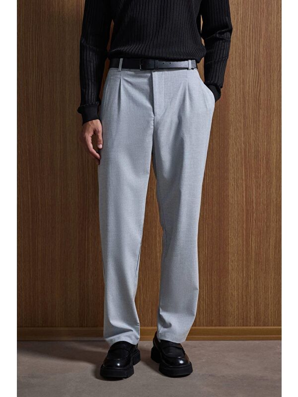 Abluka Online Baggy Fit Kumaş Erkek Pantolon Gri