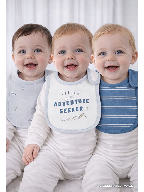 Carter's Erkek Bebek %100 Pamuk 3'lü Önlük Set