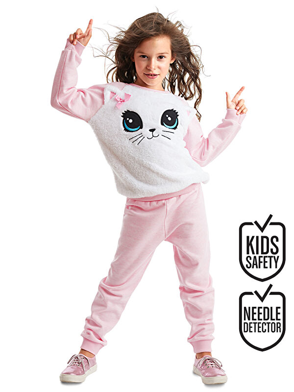 Denokids Baby Cat Kız Çocuk Eşofman Altı Takım