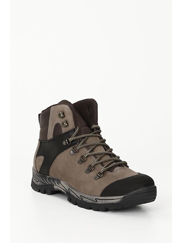 KUM Hakiki Deri Yuvarlak Burun Kauçuk Taban Bağcıklı Günlük Erkek Bot 42229 - Görsel 6