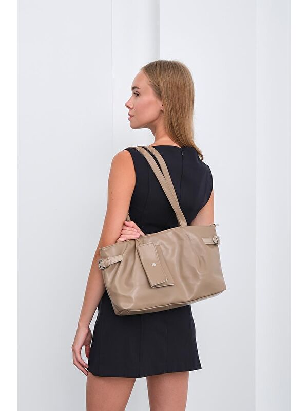 Shulebags Bybo Vintage Omuz Çantası Bej