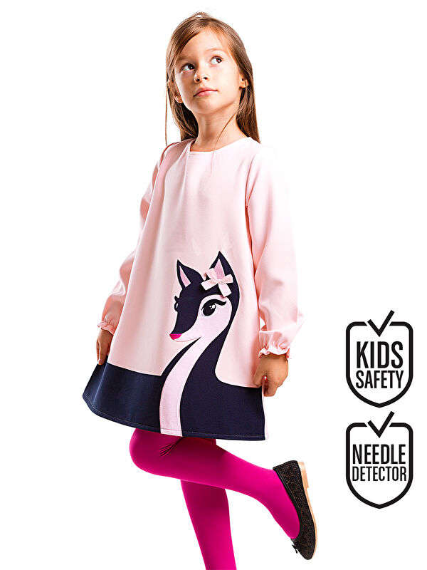 Denokids Zarif Ceylan Kız Çocuk Dokuma Elbise