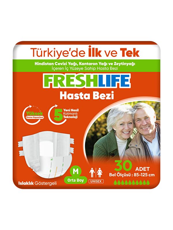 Freshlife Medium Bel Bantlı Yetişkin Hasta Bezi 30 Adet
