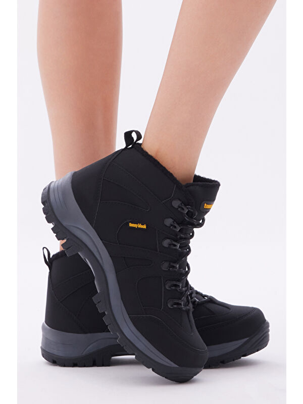 Unisex Siyah Rahat Kalıp Bağcıklı Trekking Bot - Görsel 3